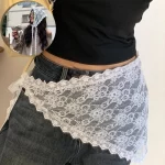 INS 스타일 삼각형 레이스 손수건 작은 앞치마의 맞춤형 유행 레이어링 부드러운 다목적 한국 머리 스카프 헤어 스카프