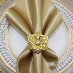 장미 꽃 냅킨 거치대, 꽃 라인석 냅킨 반지, 결혼식 크리스마스 파티 디너 테이블 장식, 1/6 - 이미지 6