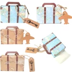 1 세트 세계 여행지도 풍선은 소년의 여행지도 테마 비행기 생일 파티 장식을위한 종이 배너를 걸 수 있습니다 - 이미지 3