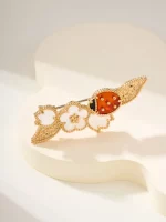명작 럭셔리 코사지 브로치 Carnelian Black Agate 로즈 골드 Boutonnieres 여성 이브닝 드레스 웨딩 액세서리 선물 - 이미지 3