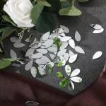 200개 2.5cm DIY 공예 거울 스티커 나뭇잎 모양 장식 아크릴 접착 공예 미니 거울 타일 작은 벽 거울 (아트용) - 이미지 5