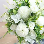 꽃병 웨딩 홈 장식을위한 장미 인공 꽃 가짜 실크 선물 꽃다발 공예 파티 테이블 수국 꽃꽂이 - 이미지 4