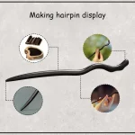 여성용 중국 샌달우드 머리핀, 고대 스타일 라이트 럭셔리 나무 디스크 머리핀, 심플 모던 머리핀, 신제품 - 이미지 4