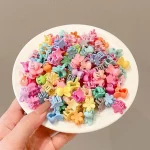 머리핀아기 머리핀헤어핀 여아용 작고 귀여운 헤어 클로 클립, 다채로운 머리핀, 만화 토끼 꽃 왕관 별 헤어 클립 액세서리, 30 개/로트 - 이미지 3