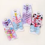 8Pcs 레인보우 그라디언트 리본 머리 활 클립 모자를 쓰고 있죠 나비 활 어린이 머리핀 아기 헤어 액세서리 수제 최고의 선물 - 이미지 3