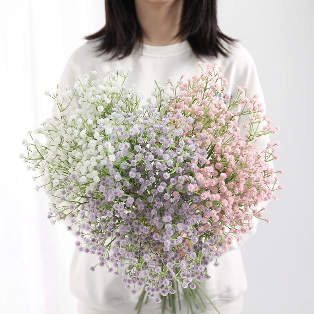 3/5/10pcs Gypsophila 인공 꽃 Gypsophila 가짜 꽃 DIY 꽃 꽃다발 배열 결혼식 홈 장식
