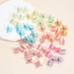 50Pcs 아기 소녀 머리핀 10 여러 가지 빛깔의 색상 미니 머리 발톱 클립 작은 작은 꽃 자용 어린이 학교 모자를 쓰고 있죠 액세서리 - 이미지 2