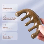 1pc 나무 두피 마사지 샌들우드 와이드 치아 빗 나무 마사지 빗 & 샌들우드 빗 고급스러운 헤어 케어 - 이미지 2