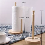 조립하기 쉬운 목재 종이 타월 거치대, 주방, 거실, 침실용, 가정 장식용 수직 티슈 랙, 1 개 - 이미지 4