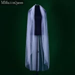 MMQ 웨딩 베일, 흰색 일반 원사, 왈츠 길이, 신부 베일, 우아한 부드러운 얇은 명주 그물 웨딩 액세서리, M92 - 이미지 5