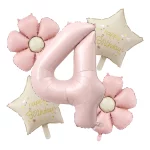 새로운 핑크 데이지 꽃 호일 풍선 Plumeria 공 웨딩 생일 파티 장식 베이비 샤워 사진 소품, 32 인치 핑크 번호 - 이미지 5