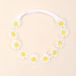 아기용 데이지 머리띠, 우아한 꽃 탄성 머리띠, 용수철 여아 헤어밴드, 어린이 아기 헤어 액세서리 머리띠, 1 개