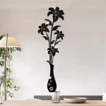 DIY 백합 꽃병 아크릴 거울 스티커 방 장식 꽃병 3D 꽃 벽 전사 술 스티커 거실 벽 홈 장식 - 이미지 4