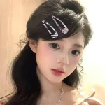 2025 여성용 레트로 레오파드 프린트 펜타그램 BB 헤어 클립 지브라 앞머리 프린트 물방울 모양 속이 빈 헤어핀 측면 프린트 헤어 클립 - 이미지 3