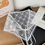 흰색 짠 꽃 레이스 헤어 스카프 랩 여성 달콤한 헤어 밴드 레트로 레이스 헤어 액세서리 통기성 삼각형 Headscarf - 이미지 2