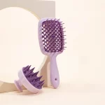 1/2pcs 세트 두피 마사지 빗 중공 빗 샴푸 마사지 브러시 목욕 헤어 세척 스프레이 병 살롱 미용 도구