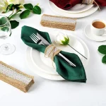 황마 로프 세트와 100pcs 천연 삼베 냅킨 링 일회용 냅킨 밴드 대량 테이블 장식 웨딩 저녁 국가 파티 장식 - 이미지 3