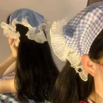 꽃 프린트 헤어 스카프, 보헤미아 반다나, 레이스 자외선 차단 헤드 스카프, 삼각형 스카프, 소녀 헤어 액세서리 - 이미지 5