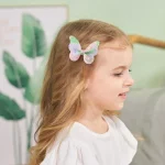 2/4/5Pcs 소녀 귀여운 장식 조각 더블 나비 헤어 클립 활 머리핀 DIY 모자를 쓰고 있죠 활 장식 헤어 그립 유아 헤어 액세서리 - 이미지 2