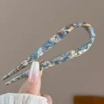 여성을위한 U 자형 아크릴 헤어 클립 한국 스타일 포니 테일 머리핀 패션 소녀 헤어 컬러 머리핀 - 이미지 4