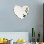 하트 모양의 거울 벽 스티커 발렌타인 데이 실버 이동식 자체 접착