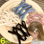 2/6pcs 소녀의 달콤한 Bowknot 헤어 클립 베이비 화이트 블랙 러블리 헤어핀 리본 보우 모자를 쓰고 있죠 달콤한 귀여운 잡아 클립 바레트