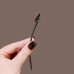 여성용 U자형 머리핀, 크리스탈 꽃, 뒷머리, 심플한 블랙 컬러, 여름 헤어 액세서리 - 이미지 4