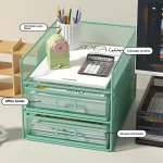 금속 파일 레이어링 랙, 데스크 정리함 트레이, 파일 용지 편지 폴더 스탠드 데스크탑 종이 분류기 메일 정리 랙 - 이미지 4