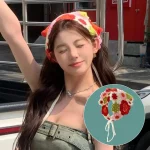 한국 귀여운 수제 크로셰 할로우 삼각형 머리띠 수건, 용수철 및 여름 여행 문학 사진 헤어 스카프 - 이미지 6