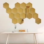 거실 TV 배경 장식 거울 벽 스티커, 육각 거울 벽 스티커, 12 개 - 이미지 6