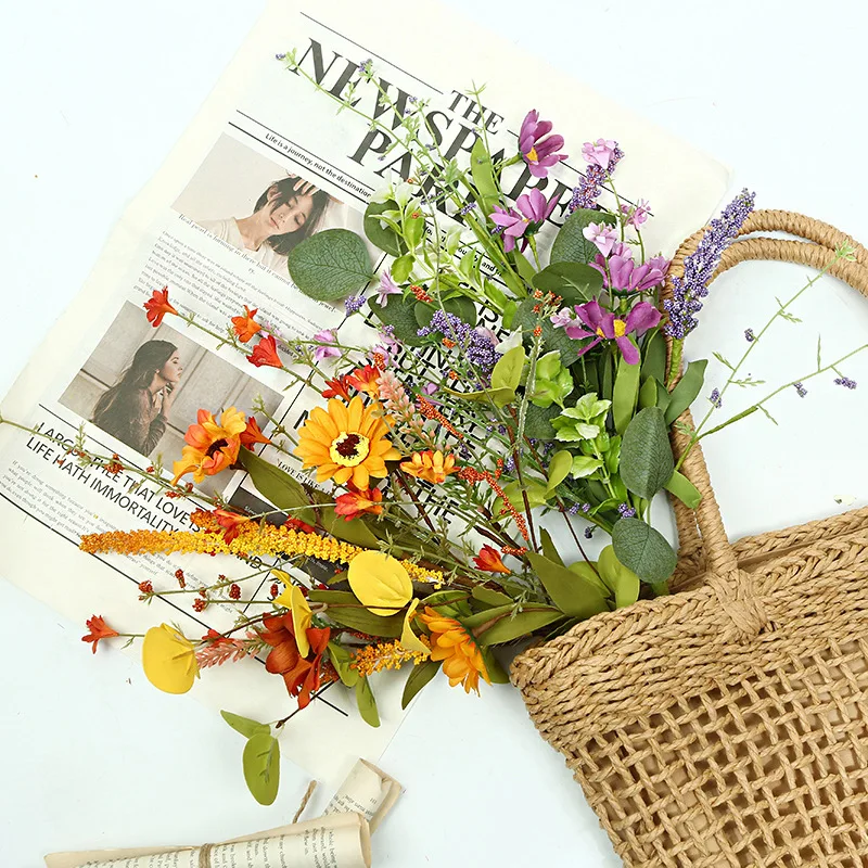 58cm 시뮬레이션 녹색 식물 자연 장식 꽃다발 시뮬레이션 꽃 홈 시뮬레이션 꽃 기능 시뮬레이션 꽃 장식