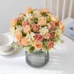 인공 꽃 실크 장미 웨딩 화환 홈 룸 테이블 축제 장식 신부 부케 야외 마당 정원 DIY 선물 저렴한 - 이미지 4