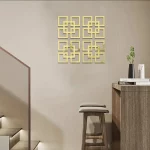 4/8/12pcs 기하학 거울 벽 스티커 아크릴 사각형 벽 데칼 자기 접착제 장식 스티커 DIY 룸 홈 장식 - 이미지 4