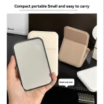 데스크탑 메이크업 거울 솔리드 컬러 PU 가죽 간단한 휴대용 휴대용 메이크업 거울 접이식 학생 컴팩트 귀여운 포켓 거울 - 이미지 6