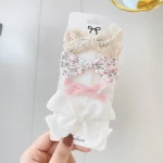 4 개/대 귀여운 소녀를위한 달콤한 레이스 인쇄 Bowknot 헤어 클립 수제 머리핀 부티크 바레트 머리 장식 어린이 헤어 액세서리 - 이미지 3