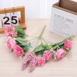 모란 인공 꽃 고품질 실크 장미 가짜 웨딩 파티 홈 테이블 룸 장식 DIY 신부 수국 꽃다발 - 이미지 6