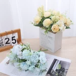 모란 인공 꽃 고품질 실크 장미 가짜 웨딩 파티 홈 테이블 룸 장식 DIY 신부 수국 꽃다발 - 이미지 2