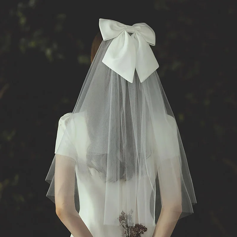 신부 들러리 화이트 웨딩 베일, 큰 활, 총각 파티 아첼로렛 암탉 파티, 신부 샤워 웨딩 장식 선물