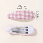 10 개/몫 어린이를위한 신선한 인쇄 목화 합금 헤어 클립 패브릭 격자 무늬 BB 머리핀 소녀 Hairgripe Headwear 아기 헤어 액세서리 - 이미지 4