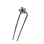 여성용 U자형 머리핀, 크리스탈 꽃, 뒷머리, 심플한 블랙 컬러, 여름 헤어 액세서리 - 이미지 5
