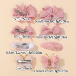 레인보우 활 8 개/대 소녀를위한 뜨개질 나비 헤어 클립 새로운 수제 머리핀 바레트 선물 머리 장식 어린이 헤어 액세서리 - 이미지 5