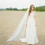 웨딩 베일 빗 2M 신부 베일 신부용 1단 드롭 베일 웨딩 헤어 빗 - 이미지 3