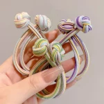 높은 포니 테일 고무 밴드 헤어 밴드 탄성 머리 밧줄 여성을위한 한국어 Scrunchies 헤어 타이 매듭 헤어 밧줄 헤어 액세서리 - 이미지 6