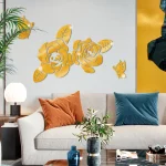 나비 3D 로즈 미러 벽 스티커 자체 접착 아크릴 거울 사랑스러운 꽃 데칼 DIY 장식 이동식 장식 벽화 - 이미지 3