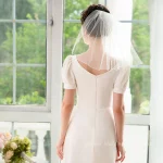 간단한 진주 구슬 짧은 웨딩 베일, 빗 포함, 결혼 어깨, 신부 베일 액세서리 - 이미지 4