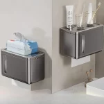 마운트 화장실 티슈 상자 펀칭 라이트 없음 럭셔리 스토리지 랙 욕실 방수 롤 종이 상자 벽 화장실 스토리지 랙 - 이미지 2