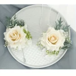 1/6PCS 로즈 웨딩 샴페인 손목 코사지 및 Boutonniere 세트 ForBride 신부 들러리 남자 신랑 로즈 웨딩 꽃 액세서리 - 이미지 5