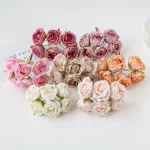 12Pcs 인공 꽃 실크 차 로즈 웨딩 부케 화환 Scrapbooking 홈 크리스마스 장식 Diy 휴일 액세서리 - 이미지 2