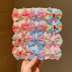 소녀 선물에 적합한 다채로운 활 머리핀 12개