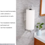 벽걸이 형 주방 정리함 종이 롤 거치대, 스테인레스 스틸 접착 필름 거치대 설치 도구 포함 - 이미지 2